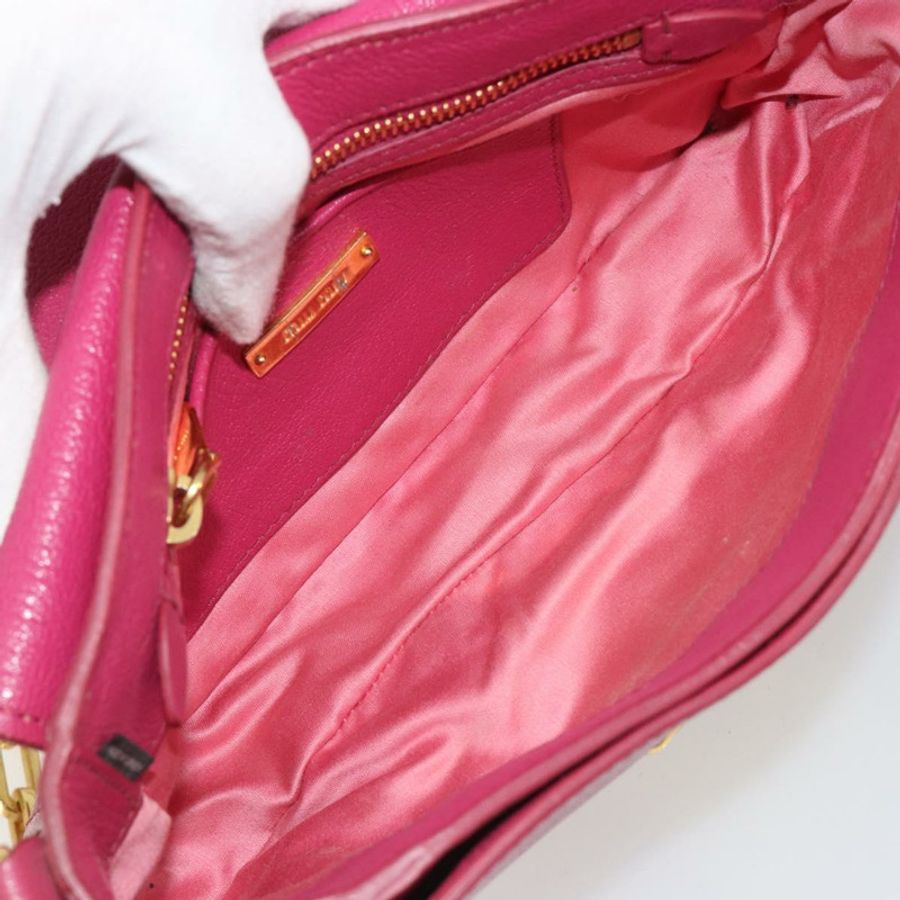 【日本直送】Miu Miu 粉紅金色皮革肩背包,正品編號 190333A-10