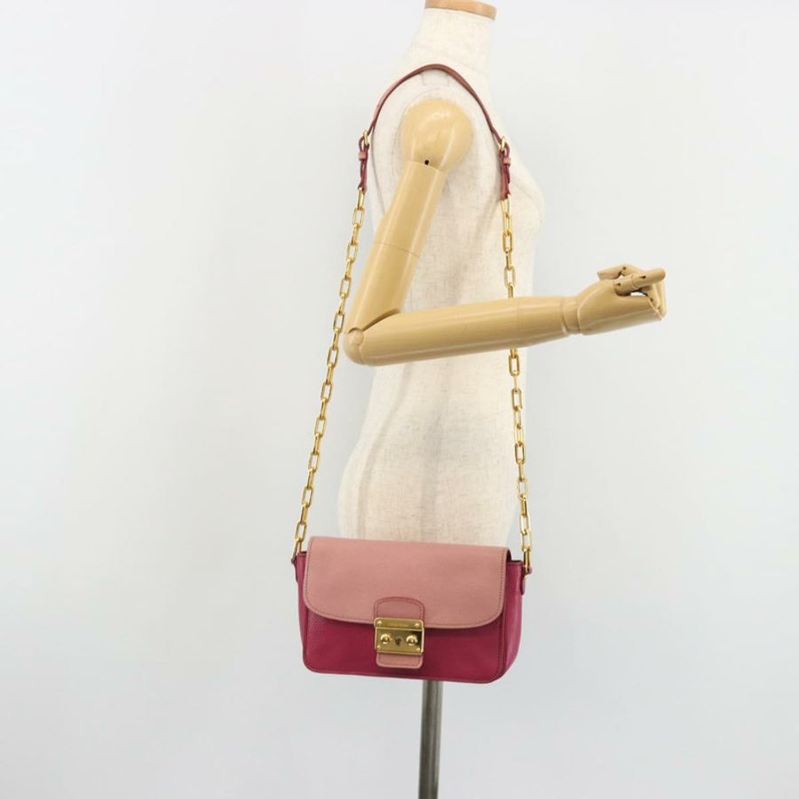 【日本直送】Miu Miu 粉紅金色皮革肩背包,正品編號 190333A-26