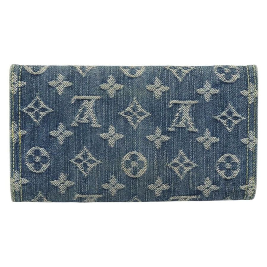 【日本直送】路易威登 Monogram 牛仔布 Portefeuille Amelia 皮夾 藍色 M95511 正品 190233V-1