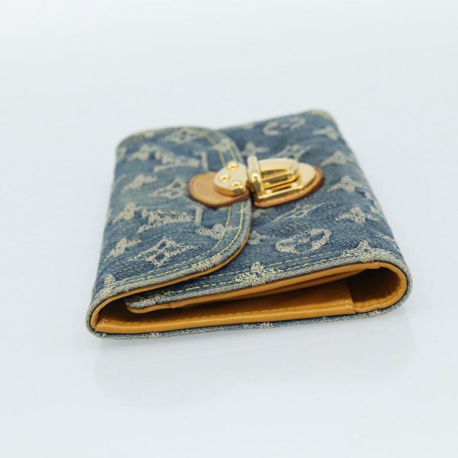 【日本直送】路易威登 Monogram 牛仔布 Portefeuille Amelia 皮夾 藍色 M95511 正品 190233V-2
