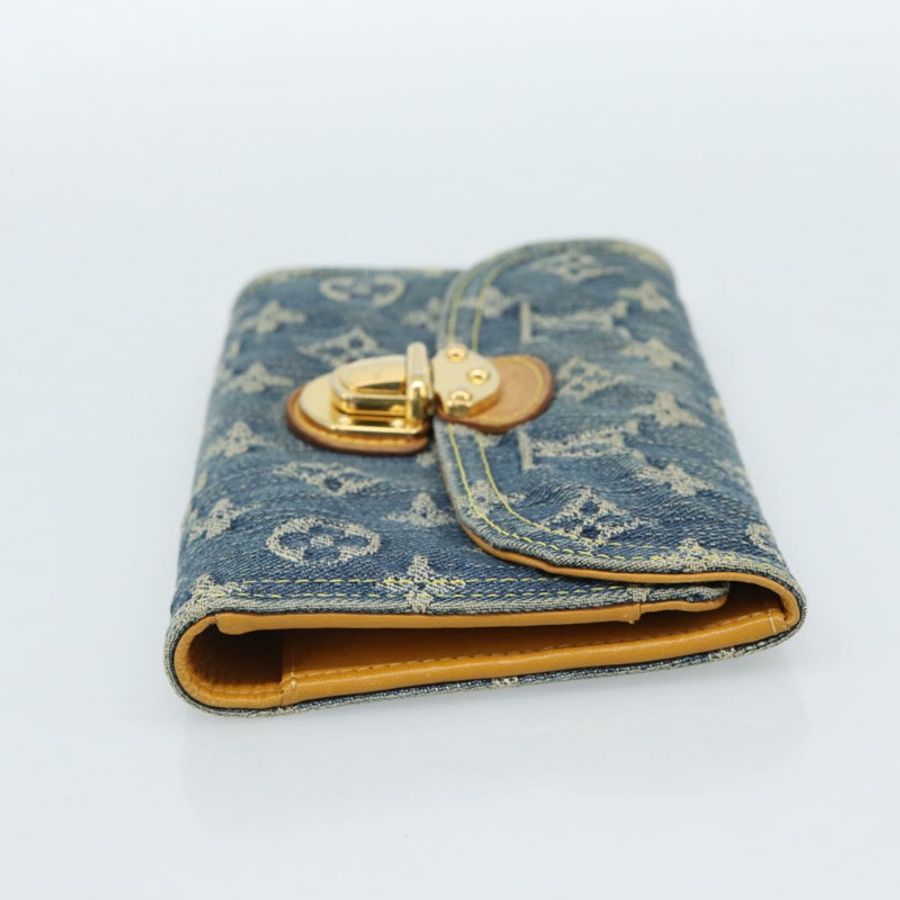 【日本直送】路易威登 Monogram 牛仔布 Portefeuille Amelia 皮夾 藍色 M95511 正品 190233V-3