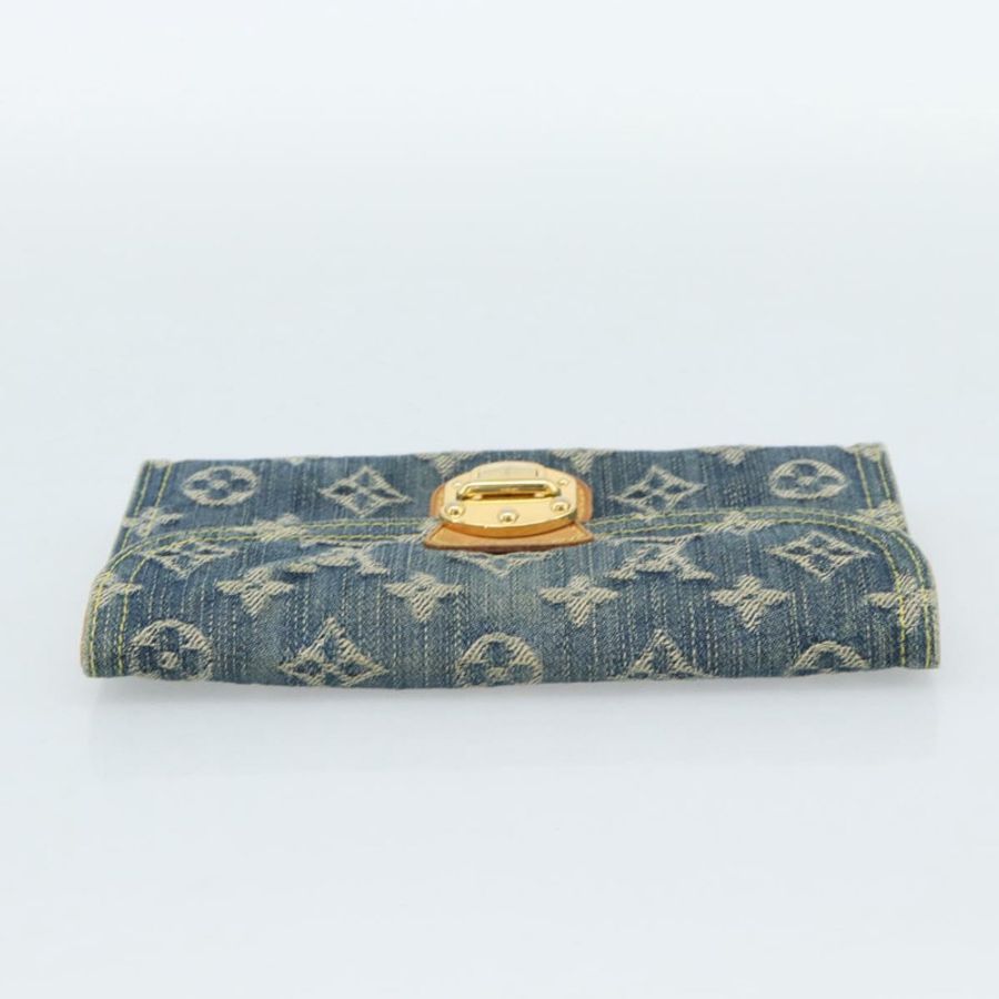 【日本直送】路易威登 Monogram 牛仔布 Portefeuille Amelia 皮夾 藍色 M95511 正品 190233V-4