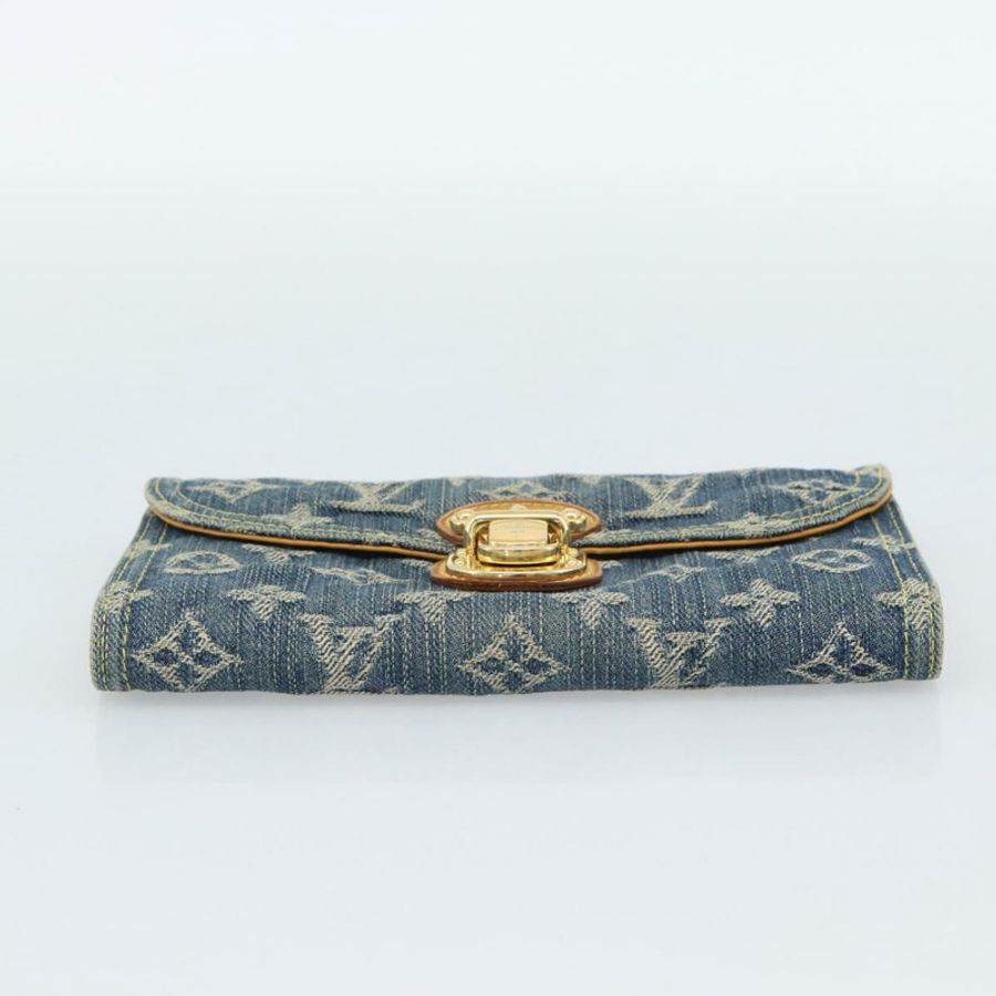 【日本直送】路易威登 Monogram 牛仔布 Portefeuille Amelia 皮夾 藍色 M95511 正品 190233V-5