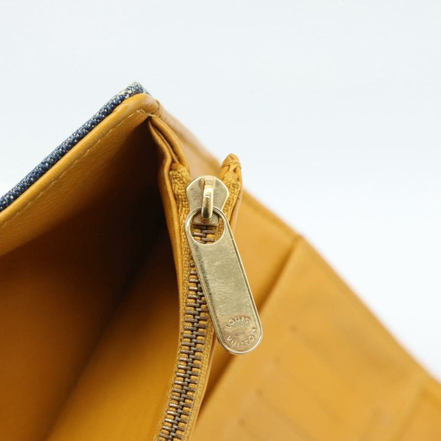 【日本直送】路易威登 Monogram 牛仔布 Portefeuille Amelia 皮夾 藍色 M95511 正品 190233V-8