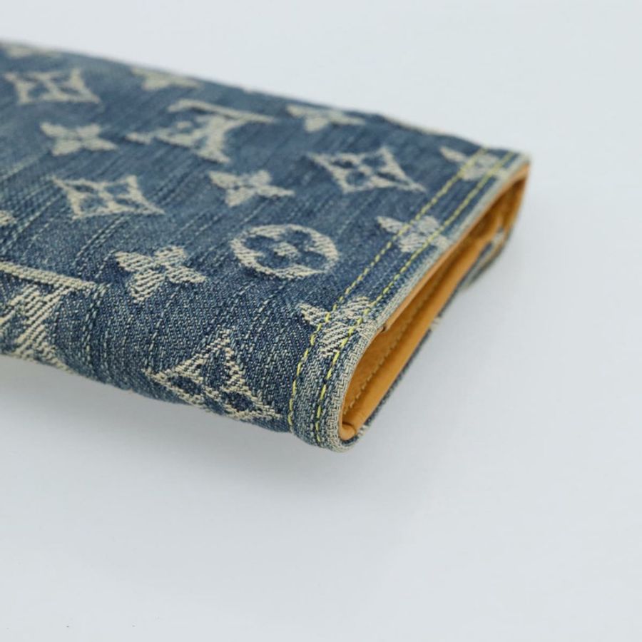 【日本直送】路易威登 Monogram 牛仔布 Portefeuille Amelia 皮夾 藍色 M95511 正品 190233V-14