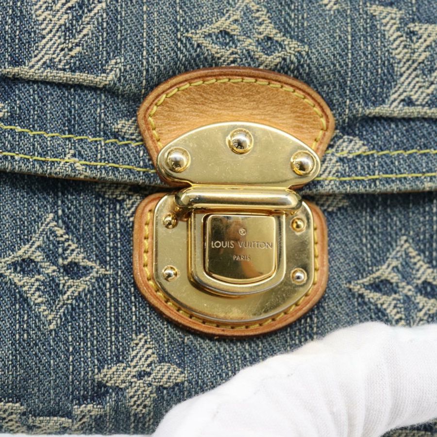 【日本直送】路易威登 Monogram 牛仔布 Portefeuille Amelia 皮夾 藍色 M95511 正品 190233V-16