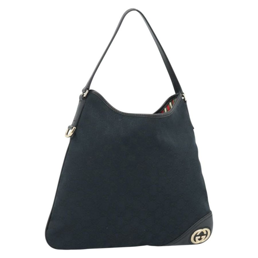 【日本直送】GUCCI GG帆布肩背包 黑色 金色 169947 正品 190317A-0