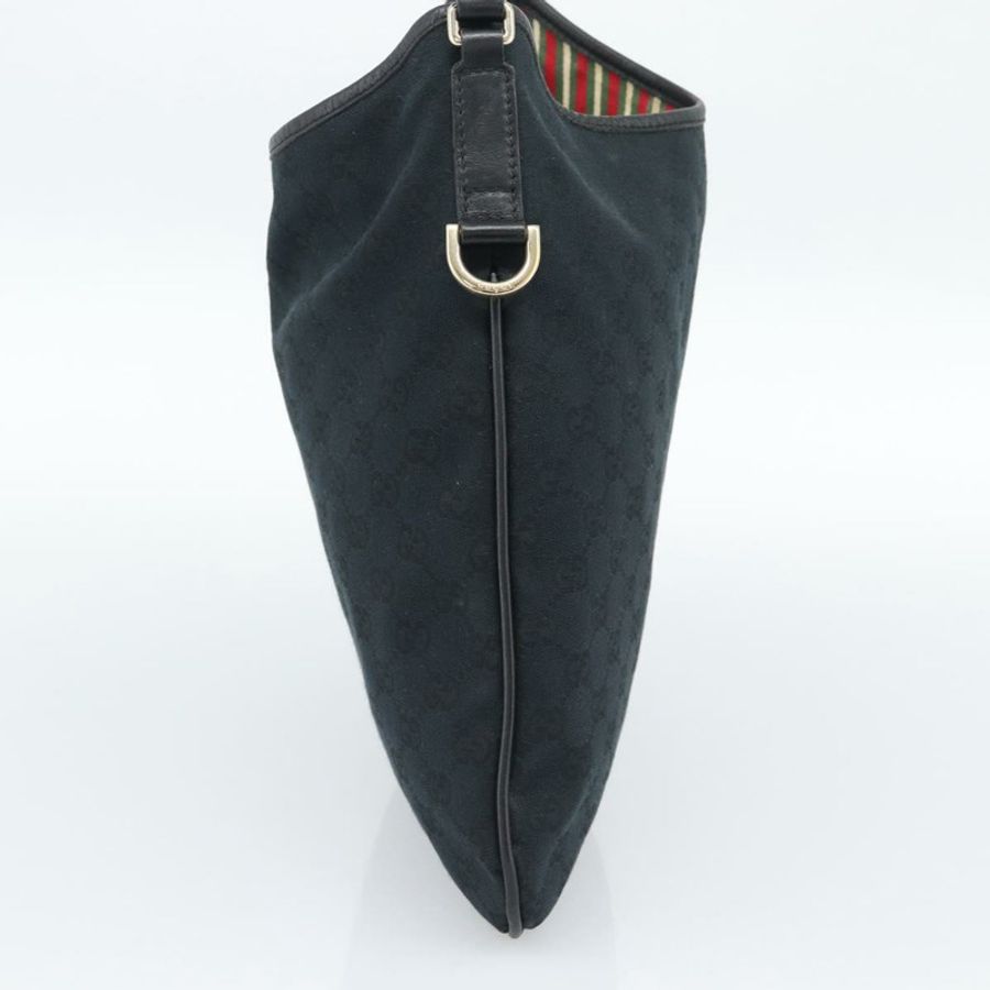 【日本直送】GUCCI GG帆布肩背包 黑色 金色 169947 正品 190317A-2