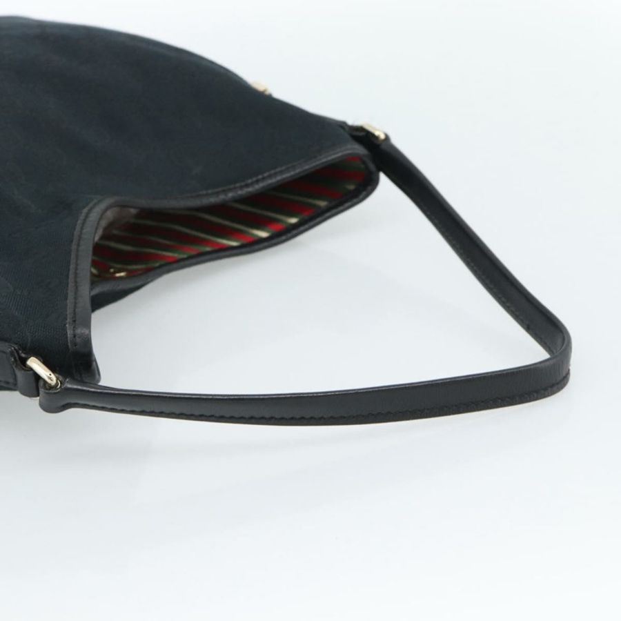 【日本直送】GUCCI GG帆布肩背包 黑色 金色 169947 正品 190317A-6
