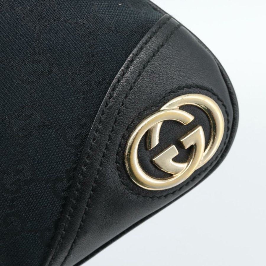 【日本直送】GUCCI GG帆布肩背包 黑色 金色 169947 正品 190317A-9