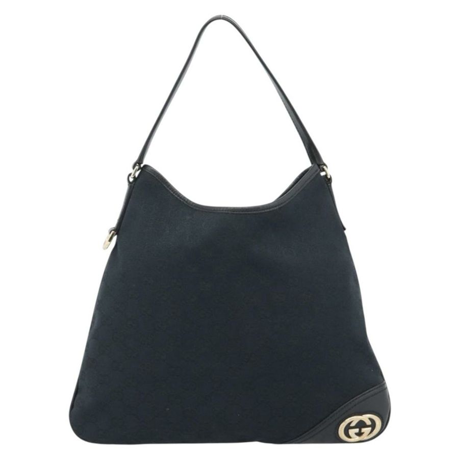 【日本直送】GUCCI GG帆布肩背包 黑色 金色 169947 正品 190317A-12