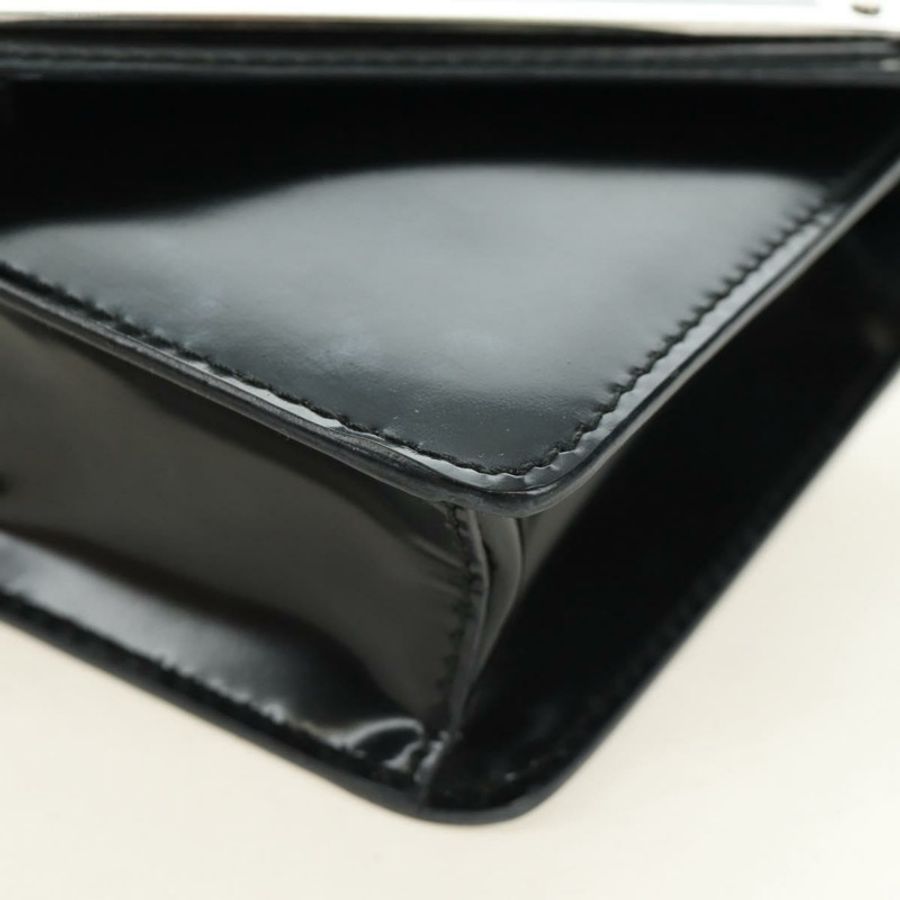 【日本直送】PRADA 鏈條單肩包 漆皮 黑色 銀色 正品 190226SAM-15