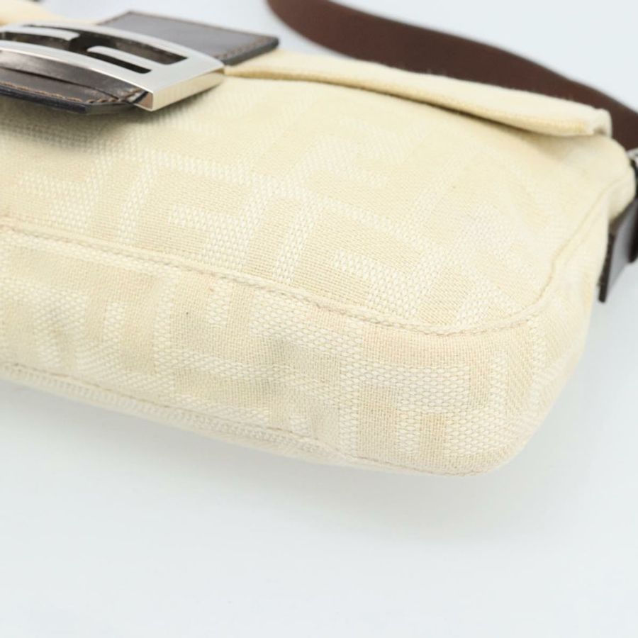 【日本直送】FENDI Zucca帆布Mamma Baguette肩背包 米色 銀色 正品 190260SAM-8
