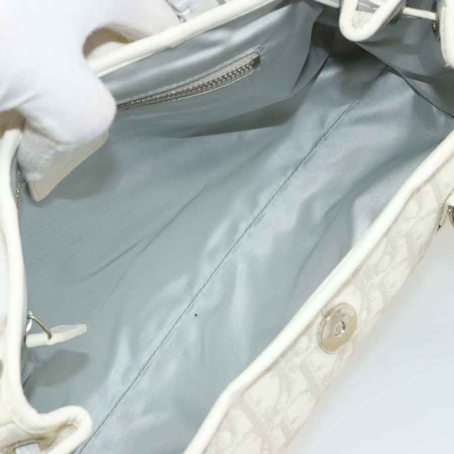 【日本直送】Christian Dior Trotter帆布浪漫鏈條包 PVC 白色銀色 正品 190241SAM-9