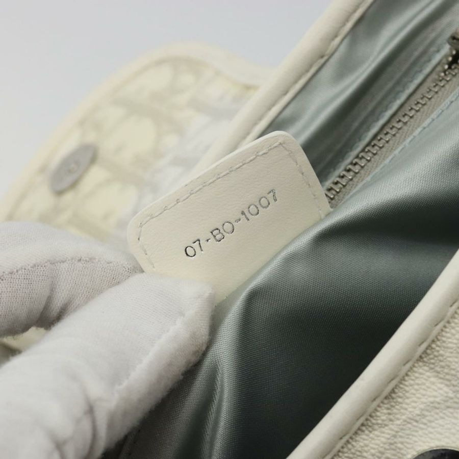 【日本直送】Christian Dior Trotter帆布浪漫鏈條包 PVC 白色銀色 正品 190241SAM-10