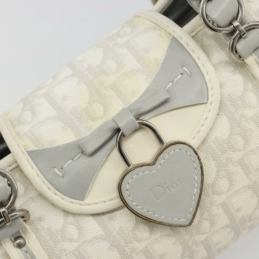 【日本直送】Christian Dior Trotter帆布浪漫鏈條包 PVC 白色銀色 正品 190241SAM-19