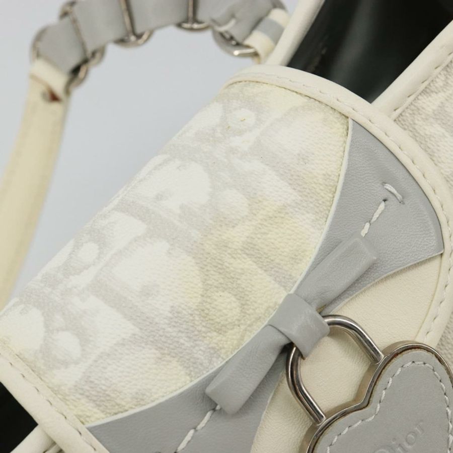 【日本直送】Christian Dior Trotter帆布浪漫鏈條包 PVC 白色銀色 正品 190241SAM-20