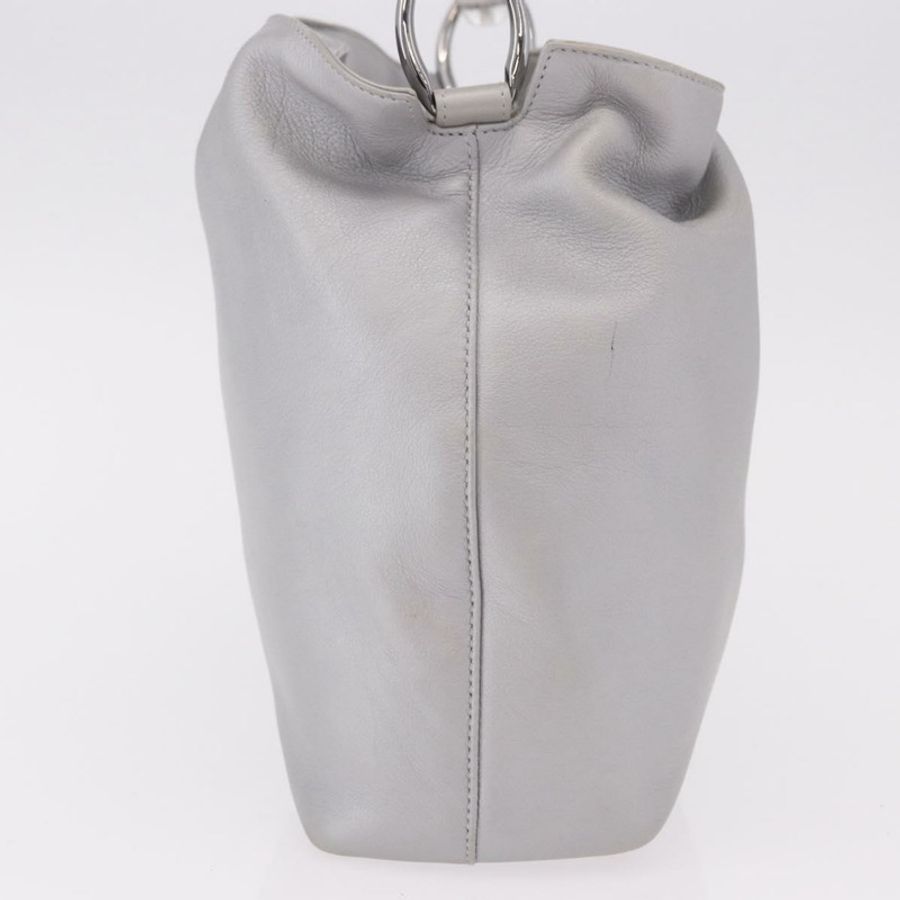 【日本直送】Christian Dior Maris Pearl 手提包 皮革 銀色 正品 bs35918A-2
