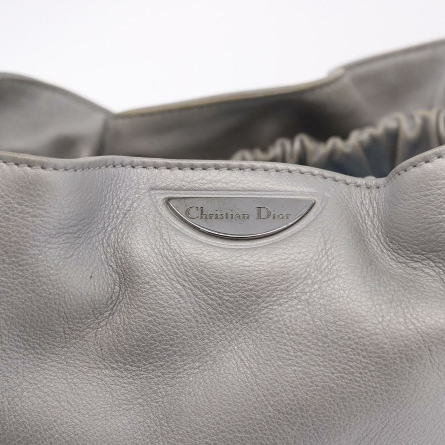 【日本直送】Christian Dior Maris Pearl 手提包 皮革 銀色 正品 bs35918A-9