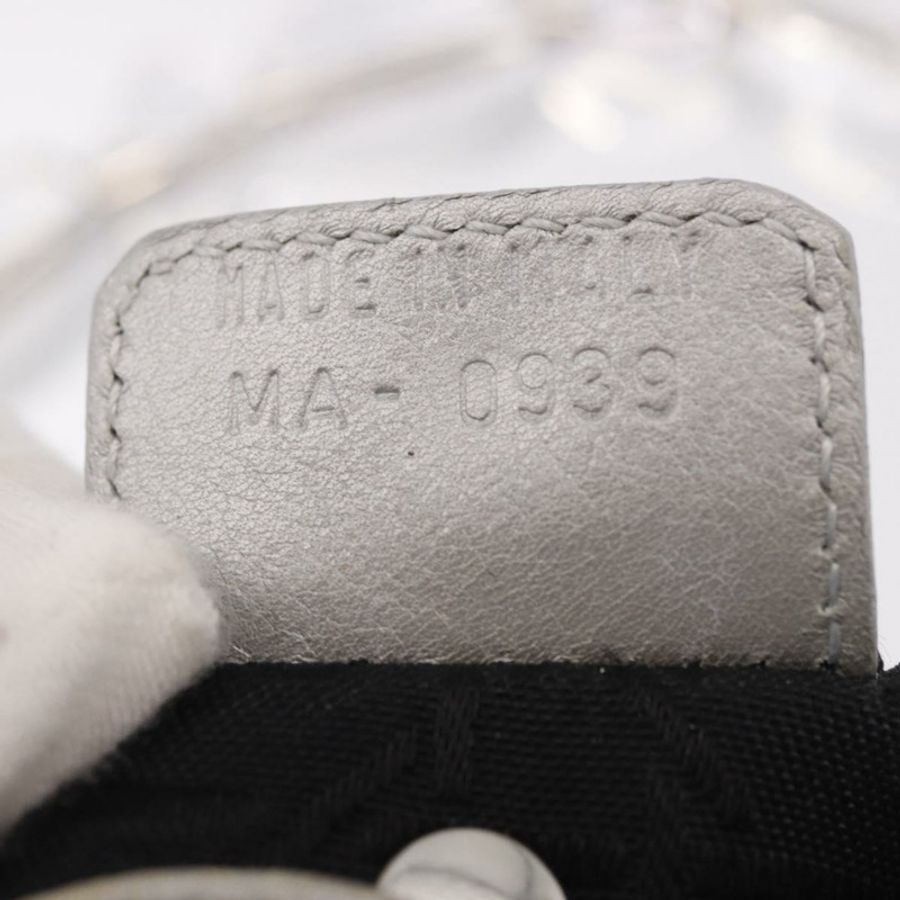 【日本直送】Christian Dior Maris Pearl 手提包 皮革 銀色 正品 bs35918A-11