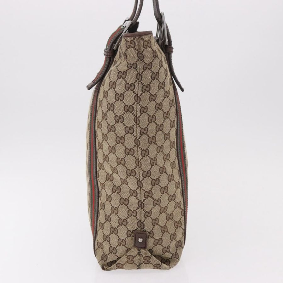 【日本直送】GUCCI GG Supreme Web Sherry Line 手提包 米色 銀色 131186 正品 BA13747A-2