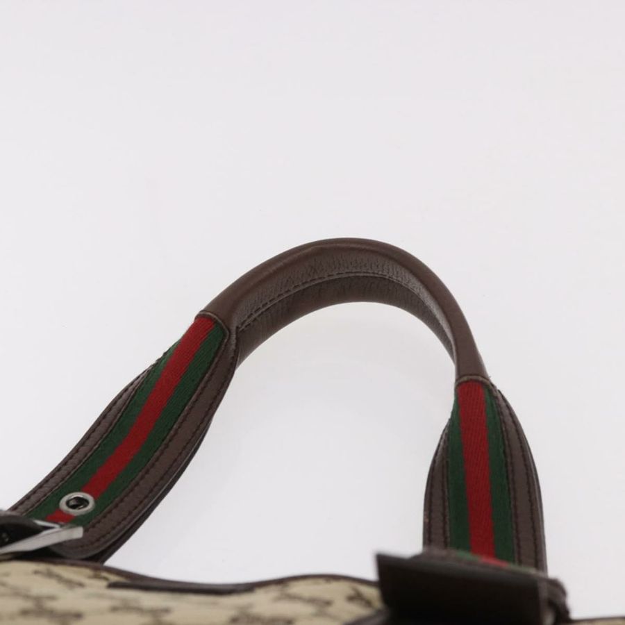 【日本直送】GUCCI GG Supreme Web Sherry Line 手提包 米色 銀色 131186 正品 BA13747A-7