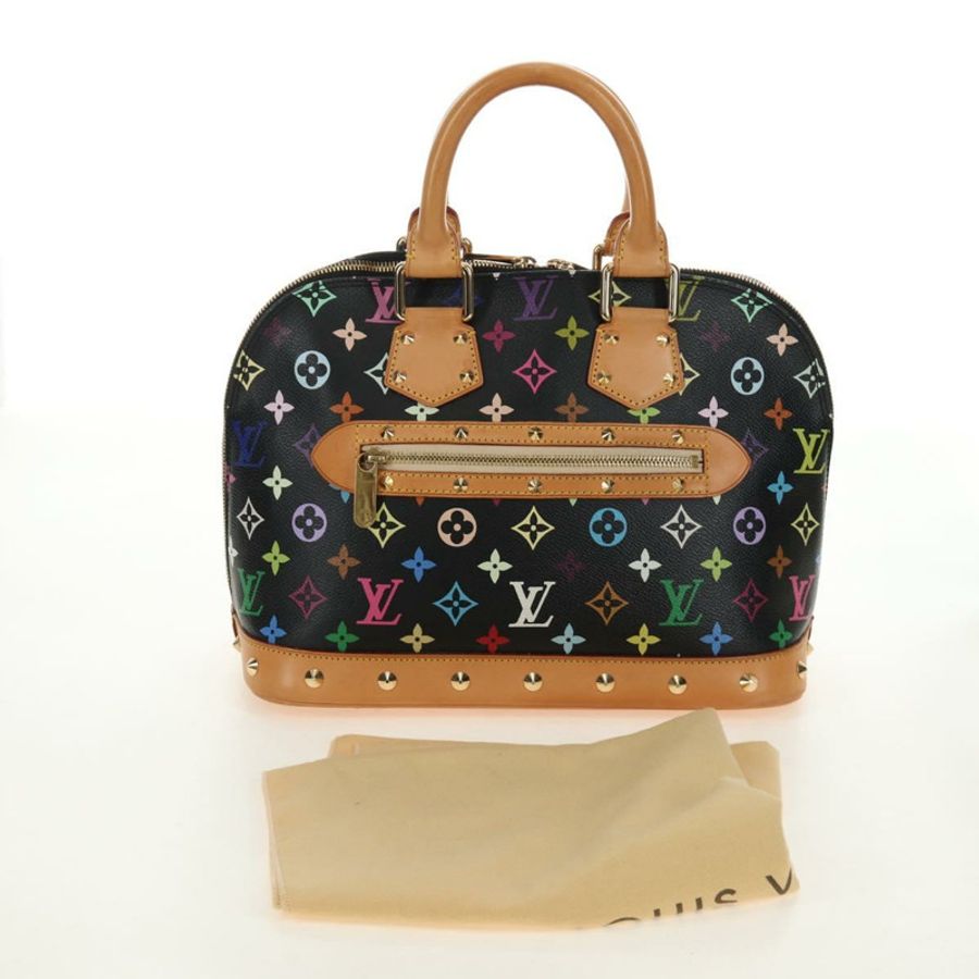 【日本直送】路易威登 Monogram Multicolor Alma 手提包 黑色 M92646 LV 正品 BA13683SAV-11