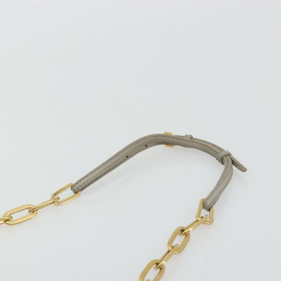 【日本直送】Miu Miu 鏈條單肩包 皮革 灰色 金色 正品 BA13736V-7