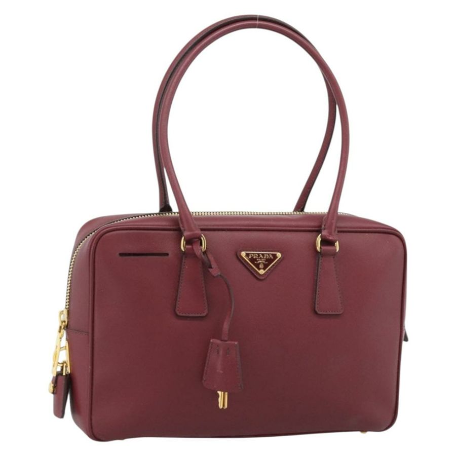 【日本直送】PRADA 手提包 Safiano 皮革 紅色 金色 正品 190179A-0