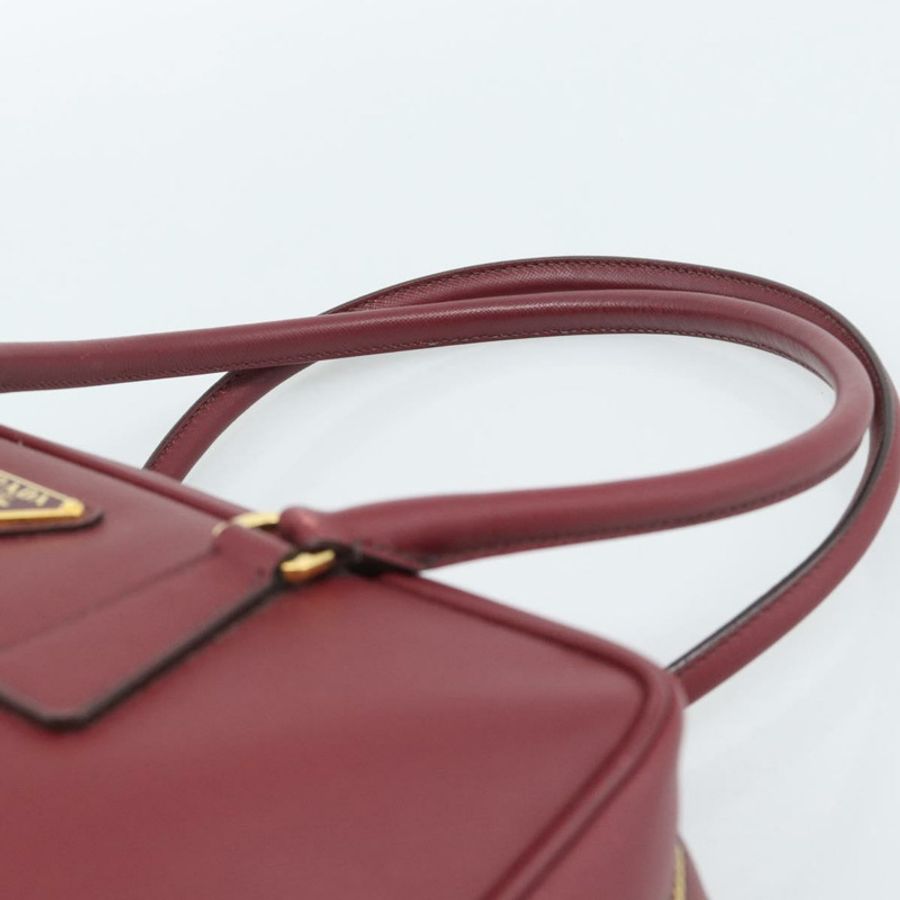 【日本直送】PRADA 手提包 Safiano 皮革 紅色 金色 正品 190179A-7