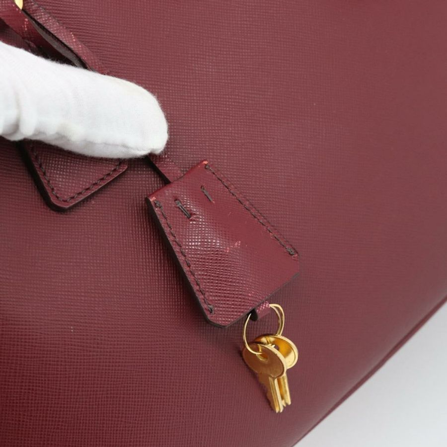 【日本直送】PRADA 手提包 Safiano 皮革 紅色 金色 正品 190179A-9