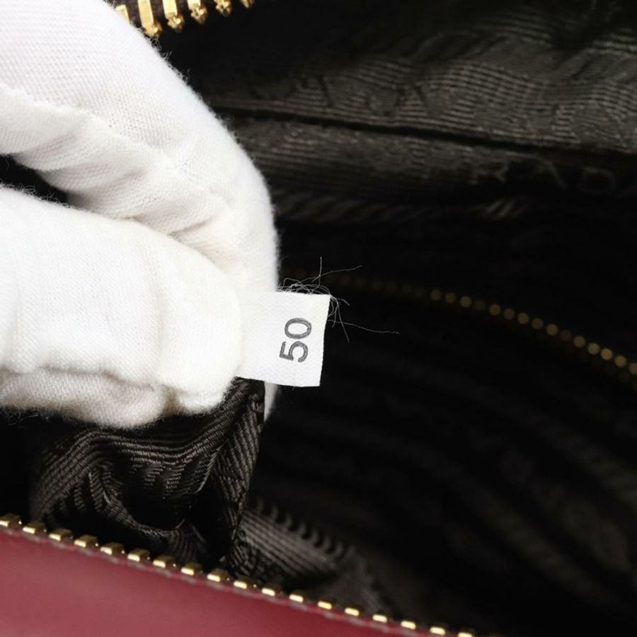 【日本直送】PRADA 手提包 Safiano 皮革 紅色 金色 正品 190179A-11
