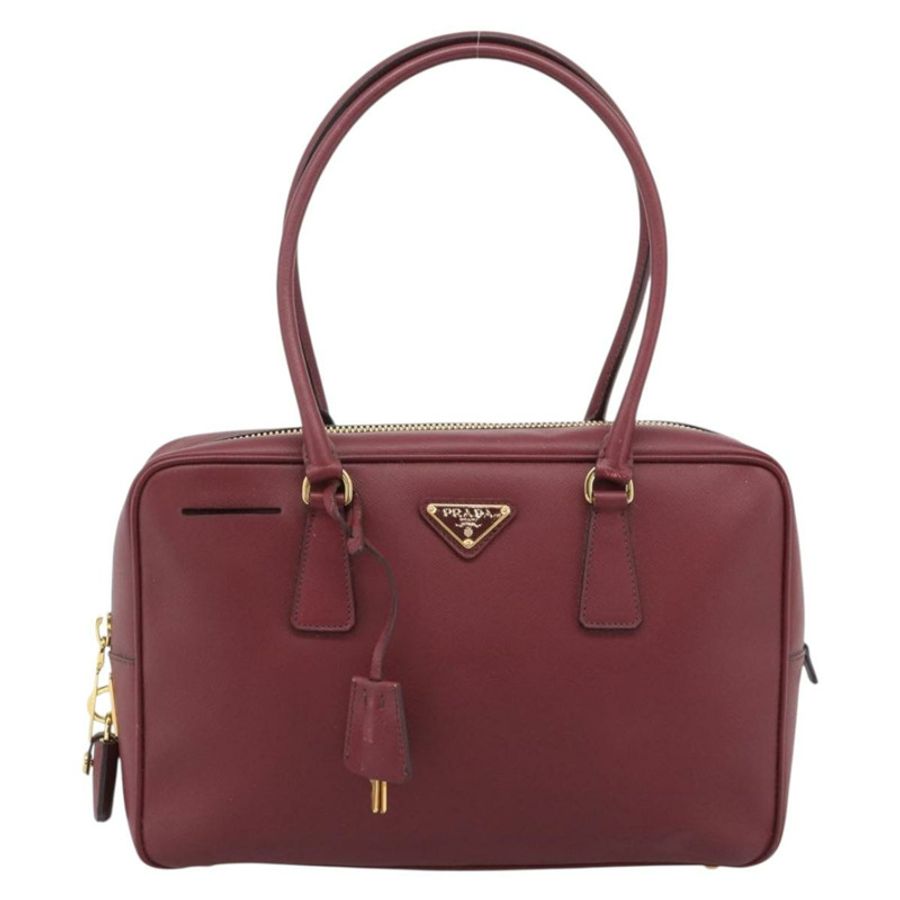 【日本直送】PRADA 手提包 Safiano 皮革 紅色 金色 正品 190179A-12
