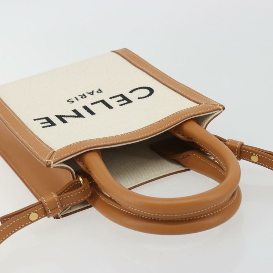 【日本直送】CELINE Vertical Cabas 手袋帆布兩用白金配色 正品 BA13687M-5