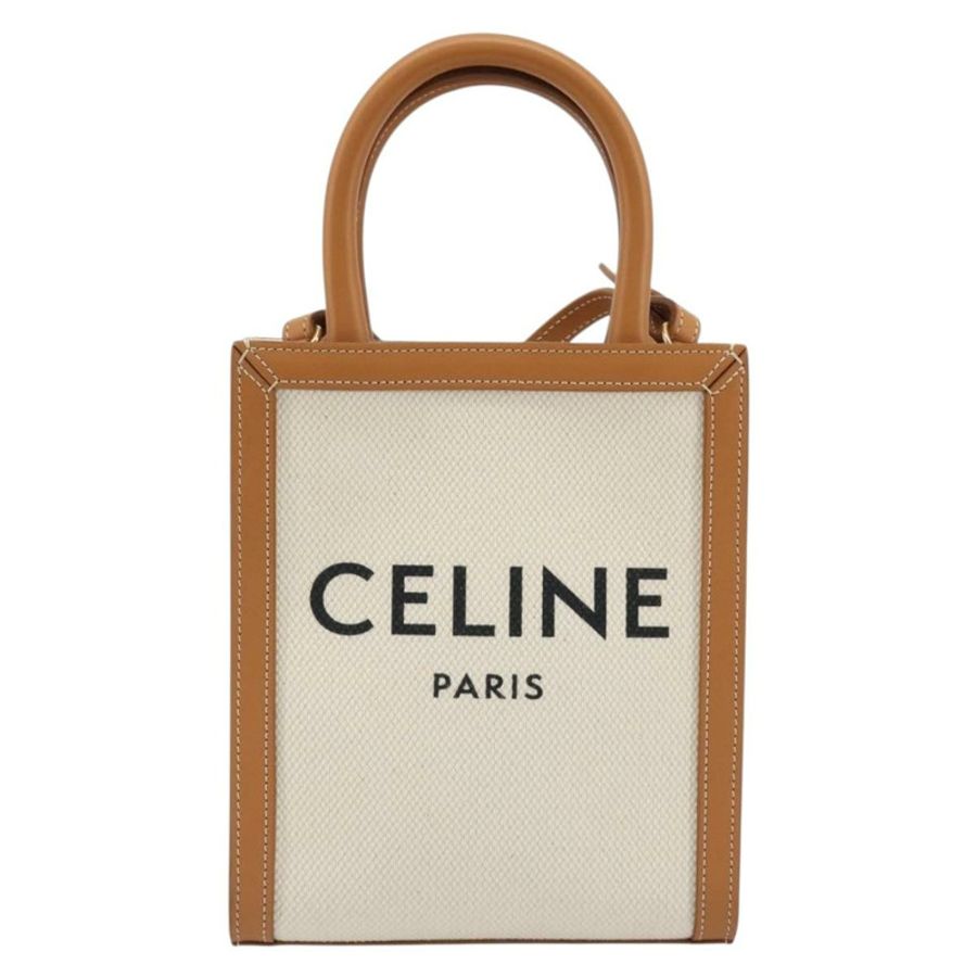 【日本直送】CELINE Vertical Cabas 手袋帆布兩用白金配色 正品 BA13687M-12
