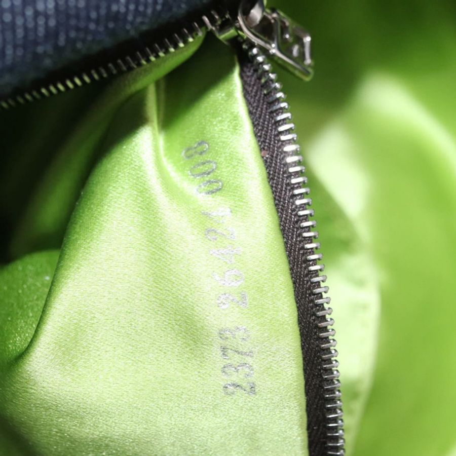 【日本直送】FENDI Mamma Baguette 手袋,牛仔布材質,花朵刺繡,海軍藍銀色,正品編號 190100SAM-10