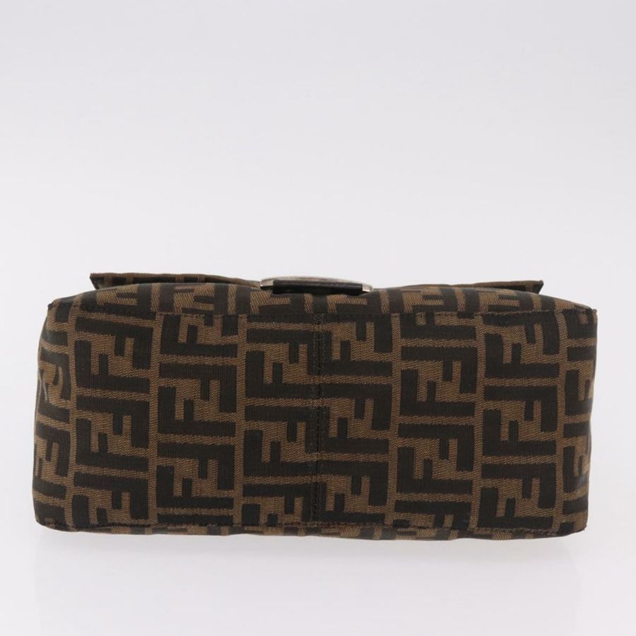【日本直送】FENDI Zucca帆布Mamma Baguette單肩包 黑色棕色 正品 190109SAV-4