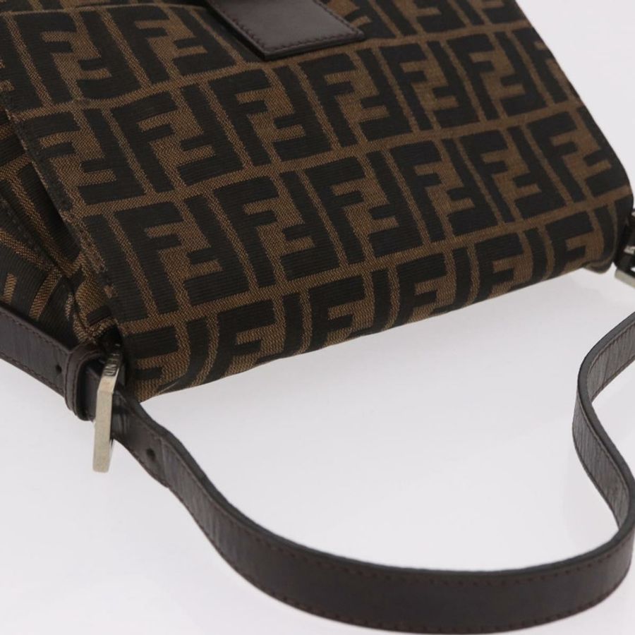 【日本直送】FENDI Zucca帆布Mamma Baguette單肩包 黑色棕色 正品 190109SAV-5