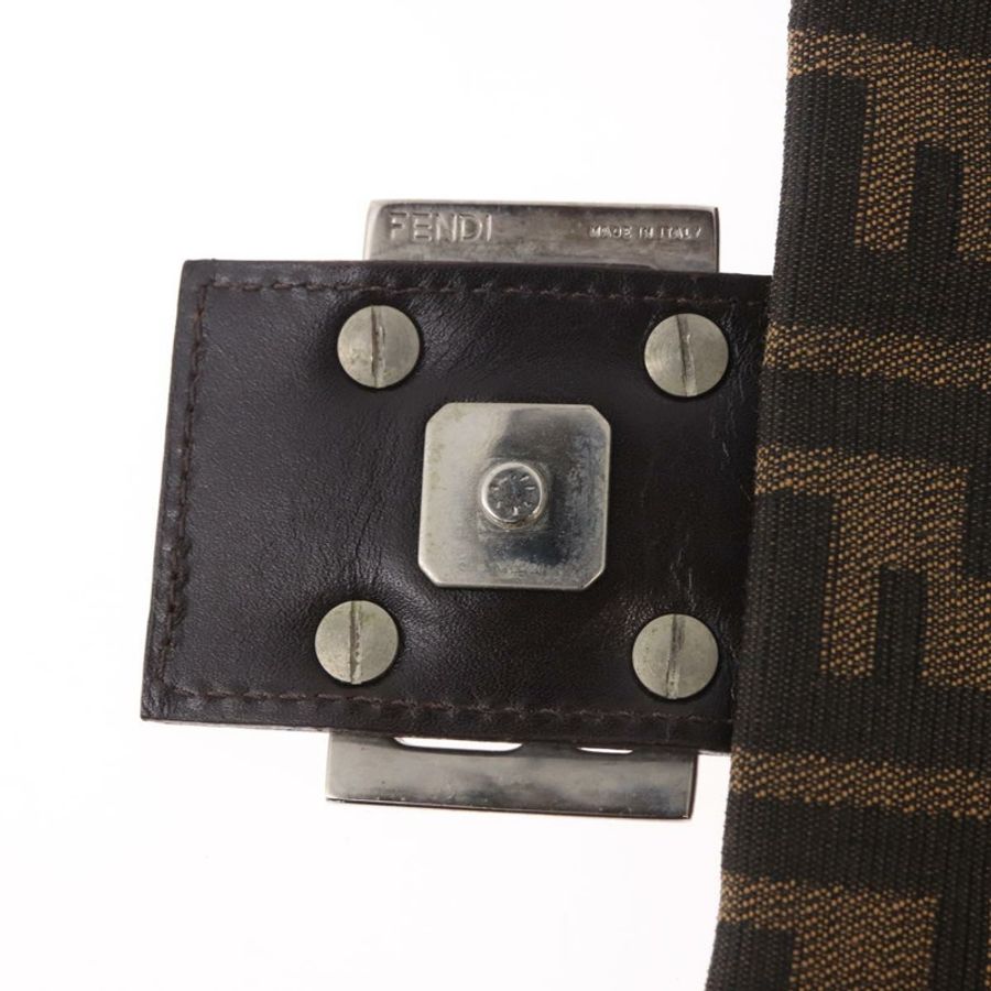 【日本直送】FENDI Zucca帆布Mamma Baguette單肩包 黑色棕色 正品 190109SAV-8