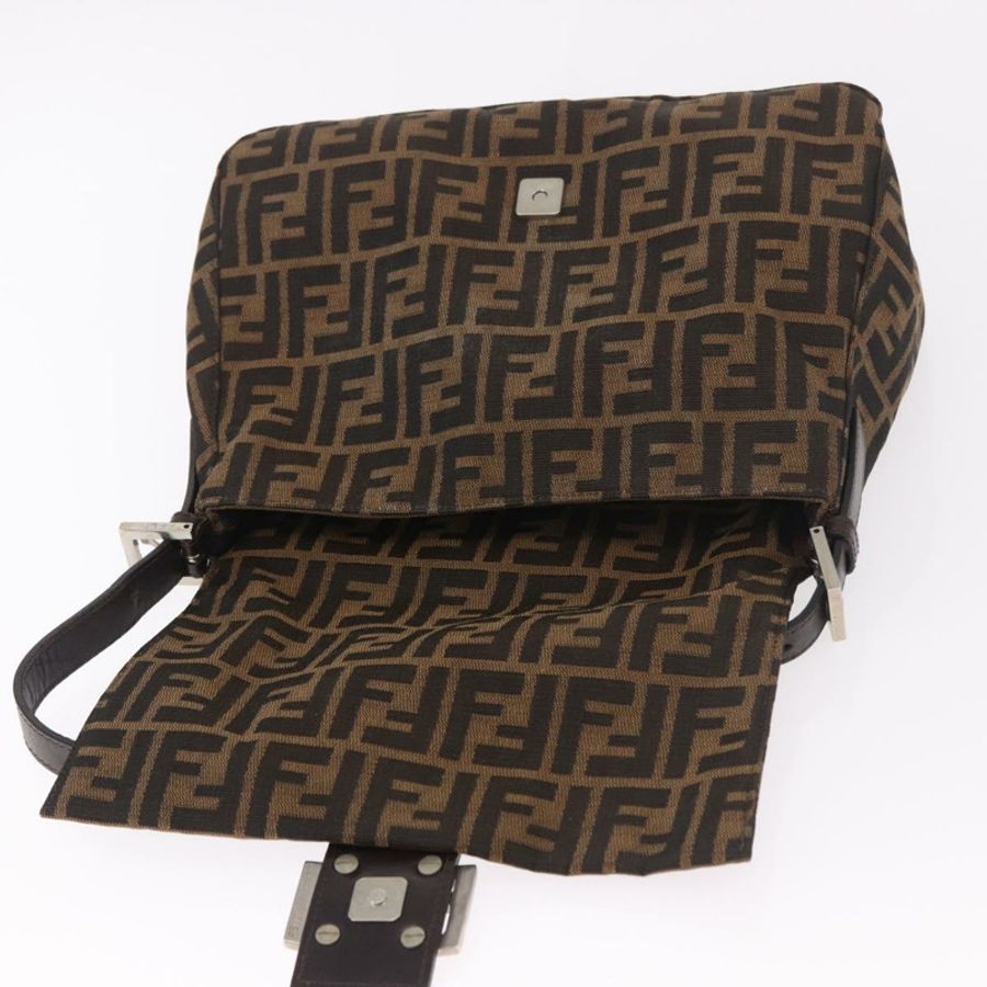 【日本直送】FENDI Zucca帆布Mamma Baguette單肩包 黑色棕色 正品 190109SAV-20