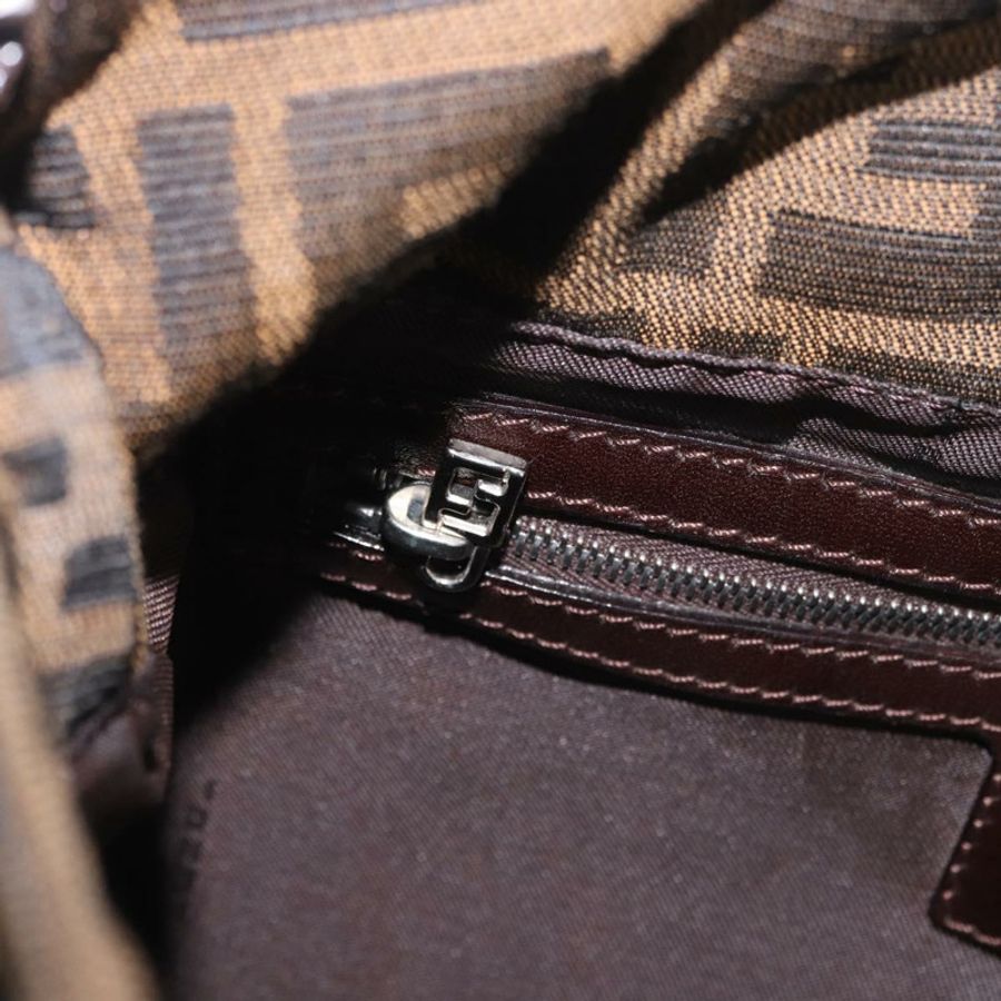 【日本直送】FENDI Zucca帆布Mamma Baguette單肩包 黑色棕色 正品 190109SAV-24