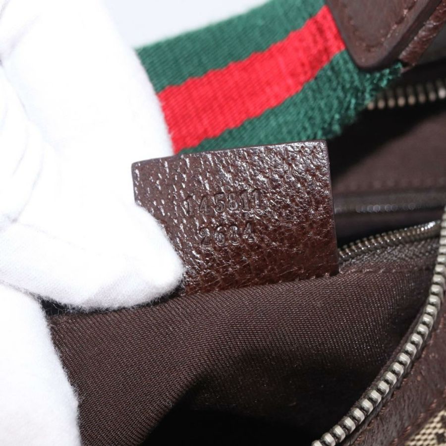 【日本直送】GUCCI GG帆布雪莉系列手提包 米色 銀色 145811 正品 190086V-10