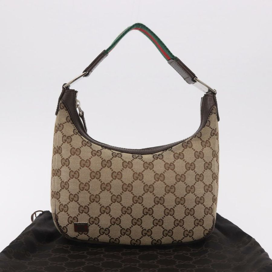 【日本直送】GUCCI GG帆布雪莉系列手提包 米色 銀色 145811 正品 190086V-11
