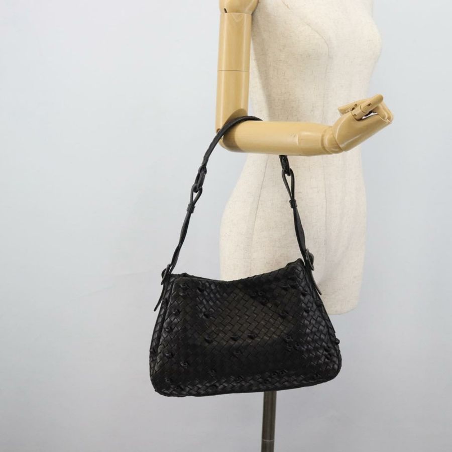 【日本直送】BOTTEGA VENETA INTRECCIATO 皮革肩背包 黑色 133507 正品 190181SAV-20