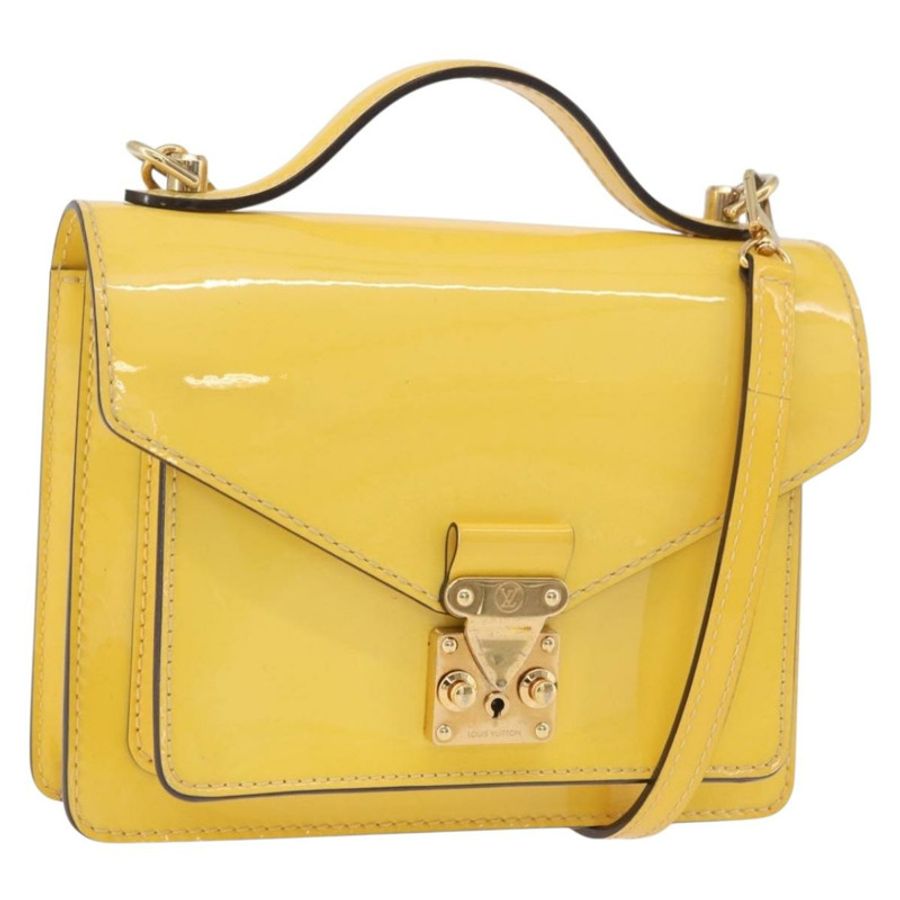 【日本直送】路易威登 Monogram Vernis Monceau BB 手提包 2way 黃色 LV 正品 190117A-0