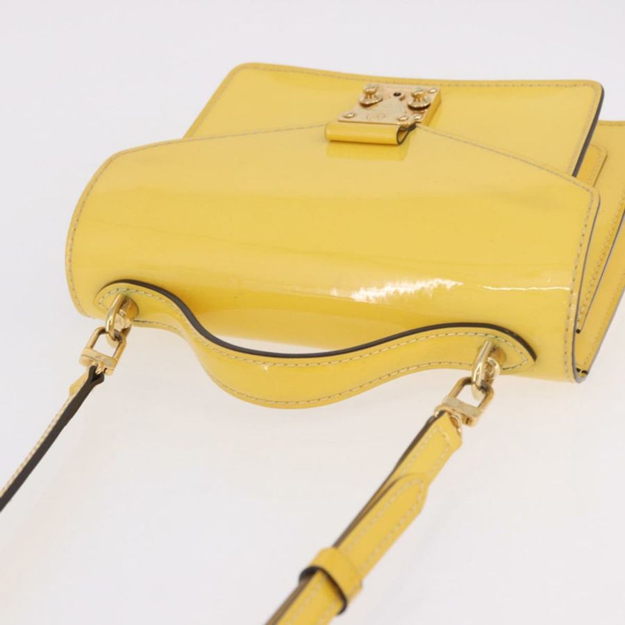 【日本直送】路易威登 Monogram Vernis Monceau BB 手提包 2way 黃色 LV 正品 190117A-6