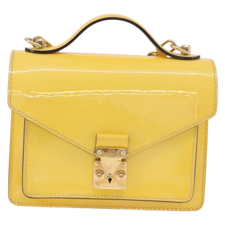 【日本直送】路易威登 Monogram Vernis Monceau BB 手提包 2way 黃色 LV 正品 190117A-12
