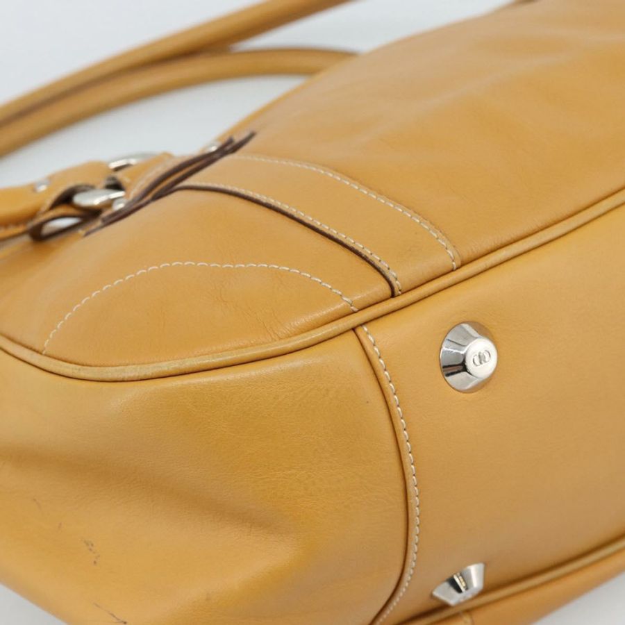 【日本直送】Christian Dior 手提包 皮革 米色 銀色 正品 189896A-15