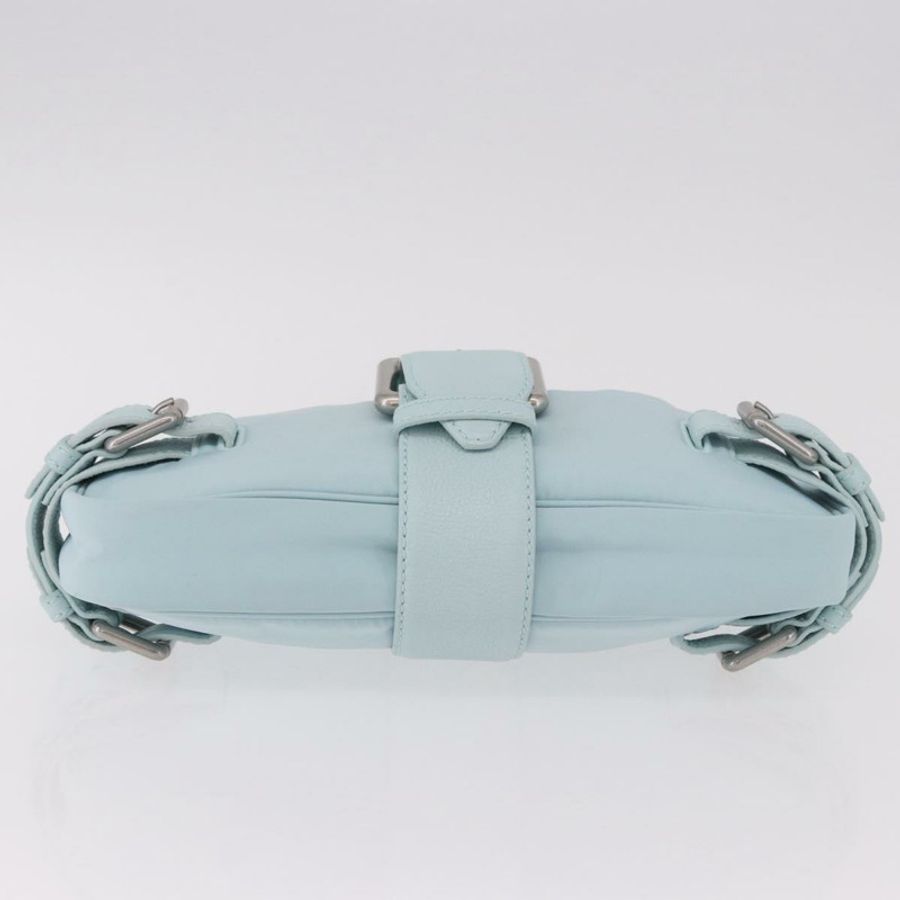 【日本直送】BOTTEGA VENETA 尼龍肩包 淺藍色 銀色 正品 189899M-4