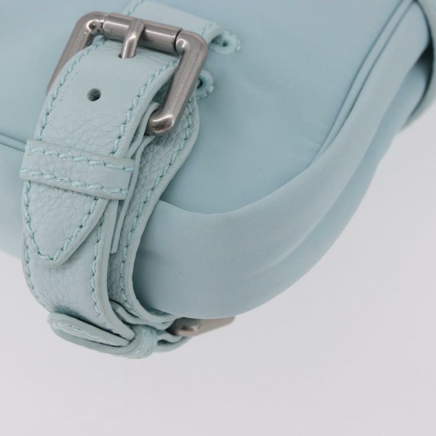 【日本直送】BOTTEGA VENETA 尼龍肩包 淺藍色 銀色 正品 189899M-16